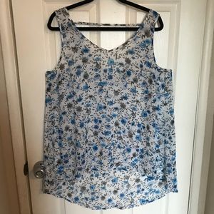 Blue Floral High-Low Top